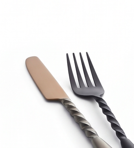Twisted Handle Cutlery Set Elegant <b>Knife</b> <b>Fork</b> Spoon Flatware Perfect For Home Dining Restaurants Hotels <b>And</b> Events - Product Image 2