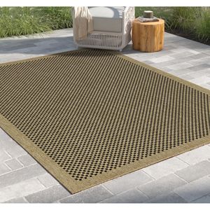 Tapis d'intérieur/extérieur Earth GC_NTL1003, 7 pieds 10 pouces X 10 pieds 3 pouces Jute/Noir 100% Fibre Naturelle 100% Recyclable - Product Image 1