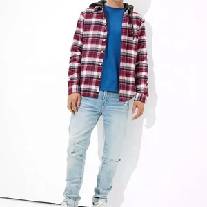 Camisas de Franela de Manga Larga a Cuadros con Botones, Estilo Urbano, Precio Mayorista de Fábrica de Ropa, Prendas Hechas a Medida - Product Image 2