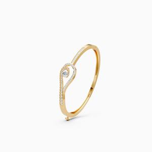 Bracelet Kada Eternal Swirl avec diamants cultivés en laboratoire, 1,37 carat, en or jaune 9 carats, or blanc, or rose - Product Image 2