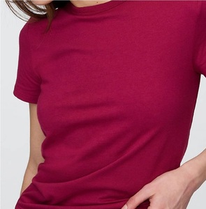 Camiseta de Algodón de Alta Calidad para Mujer, Lisa, de Manga Corta, Cuello Redondo, Proveedor Mayorista de Camisetas Lisas - Product Image 5
