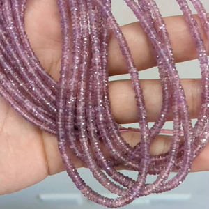 Cuentas Redondas de Zafiro Rosa AAA 100% Naturales, Hilo de 16 Pulgadas, Cuentas de Piedras Preciosas Facetadas para la Fabricación de Joyas al por Mayor - Product Image 1