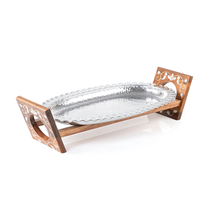 Plateau de service élégant en aluminium de fabrication OEM pour accessoires de salle à manger design, offrant une finition métallique de qualité supérieure - Product Image 4