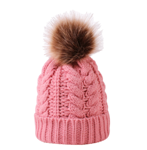Unisex Solid Color Knit Beanie Hat 100% Acrylic Cuffed <b>Winter</b> <b>Cap</b> Casual Style for Adults Gray Pom Pom - Product Image 1