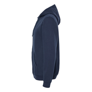 Sweat-shirt à capuche zippé en molleton bleu marine pour homme, coupe classique, couleur unie, avec poche avant, vêtement décontracté - Product Image 4