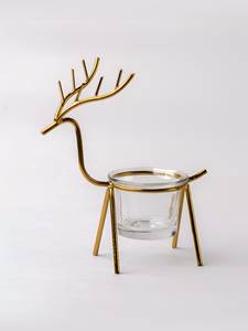 Luxury Deer Candle Holder Modern Metal Home Styling Accessories Gold Finish Reindeer Tealight Holder Contemporary Christmas - Product Image 4