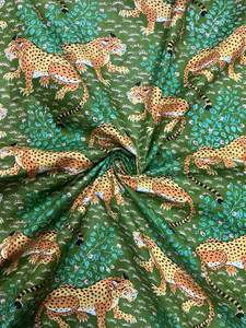 Handmade Indian Animal Printed 100% Cotton Voile Fabric Eco-friendly Organic Lightweight Women Boys Dress Craft <b>Bag</b> Material - Product Image 4