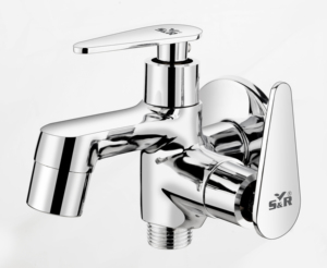 Zinc Alloy Two Way Bib Cock Chrome Finish Dual Control Tap Cold Water Laundry <b>Kitchen</b> Outdoor Garden Hose Splitter Valve Durable - Product Image 1