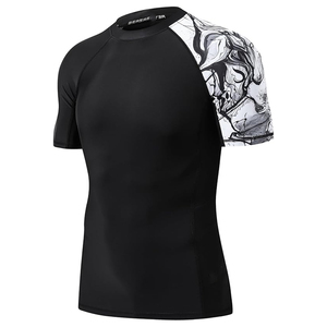 Men Rash Guard <b>Compression</b> T <b>Shirt</b> Short Sleeve Swim <b>Shirt</b> UV Protection Quick Dry Wholesale Manufacturer - Product Image 1