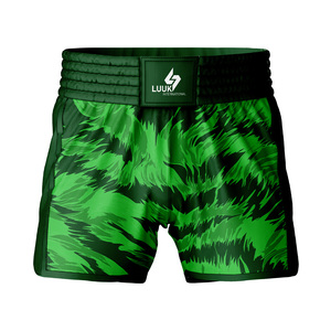 Pantalones Cortos de Boxeo LUUK INTERNATIONAL, Diseño Diagonal Rojo, Impresión por Sublimación, Secado Rápido, 100% Poliéster, Unisex, Ropa de Artes Marciales para Adultos - Product Image 4
