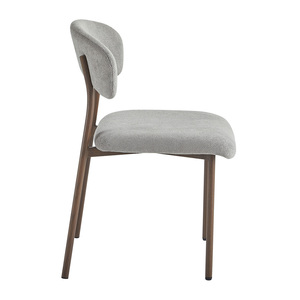 Silla de Comedor de Diseño Moderno, Elegante Silla con Cojín Gris, Silla de Lujo Nórdica de Tela de Terciopelo para Cocina, Cafetería y Comedor - Product Image 5