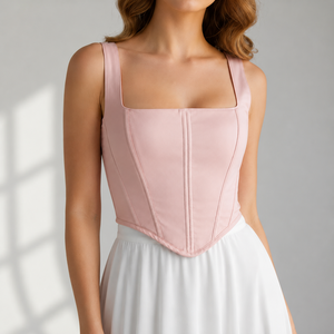 Top Corset de Satén Blanco Personalizado para Mujer |   Bustier con Varillas y Encaje |   Corsé de novia con cuello cuadrado |   Fajas Reductoras de Cintura Hechas a Mano Firmes DHL - Product Image 6