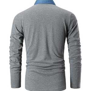 Polo à manches longues pour homme – Coupe ajustée, design basique avec poche, chemises de golf et décontractées pour hommes - Product Image 2