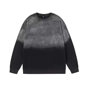 Sudadera de Cuello Redondo Extra Grande para Hombre, 100% Algodón, Tejido de Punto, Color Sólido, Corte Regular, Informal, para Otoño, Manga Larga, Suave - Product Image 3
