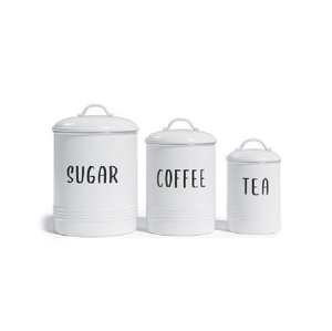 Top Selling Set of 3 Canister Sugar Tea Coffee Storage Box Container For Kitchen Tabletop <b>Decorative</b> Canister Set With <b>Lid</b> - Product Image 5
