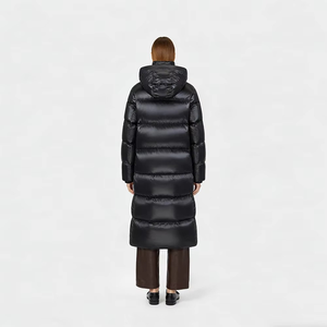 Veste longue matelassée pour femme, grande taille, de haute qualité, résistante à l'eau, avec rembourrage en polyester, chaude et à capuche - Product Image 2