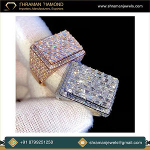 Anillo de Hip Hop Personalizado para Raperos, con Diamantes Moissanite Baguette, para Boda, Compromiso, Fiesta, Plata 925, Bañado en Rodio, Joyería Fina para Hombre - Product Image 4