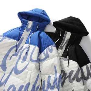 custom Heavy Designer Puff Padded Coat Men's Down Bubble Winter Men Hooded Zipper Down <b>Jacket</b> - Product Image 4