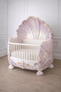Lit bébé de luxe haut de gamme au design coquille avec finition nacrée – Mobilier de crèche haut de gamme pour projets de chambre de bébé - Product Image 4