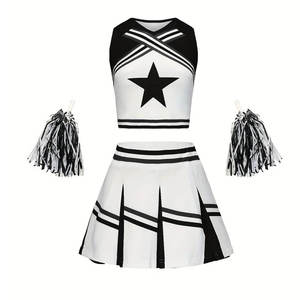 Ensemble d'uniformes de cheerleading professionnels personnalisés avec jupe plissée et haut court pour les compétitions d'équipe et les performances sportives - Product Image 1