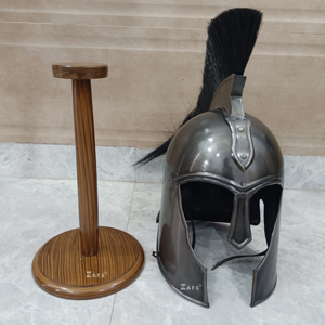 Casque antique de Troie fait main en acier doux noir prune pour adulte, idéal pour la reconstitution historique et les costumes de bataille. - Product Image 4