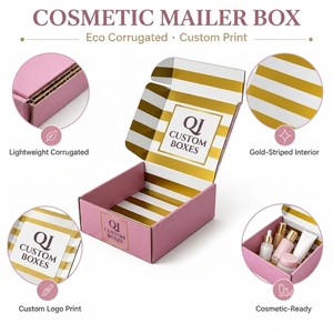 Boîtes personnalisées QJ, boîte à courrier en kraft, emballage cosmétique, boîte à courrier pour pot cosmétique de 6 oz, boîte à courrier pour soins de la peau, boîte à courrier rigide personnalisée, boîtes à parfum - Product Image 4