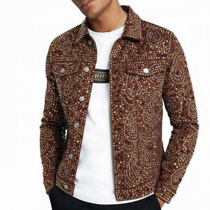 Chemises en jean bleu uni pour hommes, grande taille, style décontracté, douces et confortables, tissage tricoté, mode personnalisée - Product Image 5