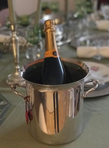 Cubo para Hielo de Acero Inoxidable Martillado de Doble Pared con Enfriador de Caña, Diseño Moderno y Lujoso para Fiestas en Interiores y Uso en Bares - Product Image 3