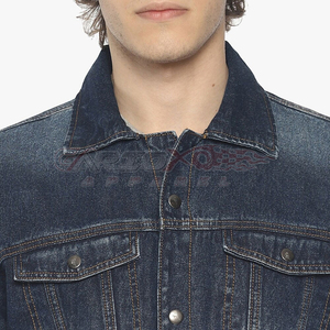 เสื้อแจ็คเก็ตยีนส์ผู้ชาย GARIOX APPAREL ทรงปกติ ซักแบบ Stonewashed ผ้าฝ้าย 100% ซิปแบบรูด สีพื้น สไตล์ HIGH STREET กันน้ำ รับผลิตแบบ OEM ขายส่ง - Product Image 5