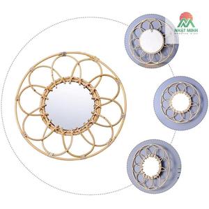 Espejo de Pared con Diseño de Gotas de Lluvia, Decorativo, de Ratán, Creativo para la Familia - Product Image 1