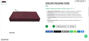 Piedra de pulido para joyeros, roja, de 5 pulgadas y 1 pulgada, herramientas de joyería, piedra de acabado de metales para pulir oro y plata |   N.º de artículo GS-65 - Product Image 2