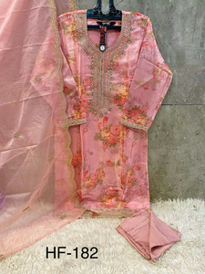Shalwar Kameez de Moda, Estampado en Organza Pesada, Parte Inferior de Algodón, Dupatta, Elegante y Cómodo, Tallas XL XXL, Ropa Étnica India - Product Image 4