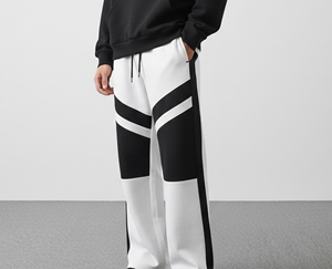 Nouvel Arrivage 2026 – Pantalon de Jogging Homme en Toile 100% Coton Épais Noir et Blanc, Logo Personnalisé Imprimé DTF, Coupe Oversize Décontractée - Product Image 6