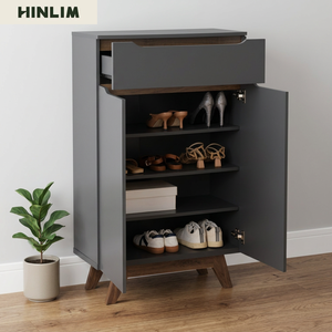Nuhoom Modern Living Room Cabinet 1 Drawer 2 Slab Doors Minimalist Design <b>Metal</b> Legs Laminated Board <b>Storage</b> <b>Unit</b> 1 Year - Product Image 2