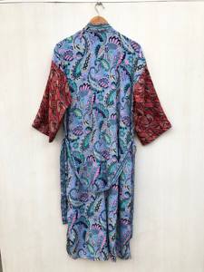 ชุดเดรสวินเทจสไตล์ลำลอง ผ้าไหมแท้ 100% คิโมโน ดีไซน์คอวี แขนยาว ชุดนอนสุดพิเศษ ชุดลำลอง ชุดคลุมบิกินี่ - Product Image 2