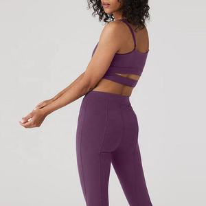 Women Plus Size Ivory Asymmetrical Neck <b>Spaghetti</b> Strap Sports Bra With Cut-Out Design Medium Support Yoga Activewear Seamless - Product Image 4