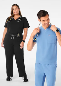 Customized Knitted Polyester Scrubs <b>Sets</b> for Women <b>Doctors</b> Medical Scrubs Uniform From Pakistan - Product Image 2