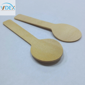 Couverts jetables durables et écologiques Cuillères en bois avec poignée renforcée Ustensiles composables - Product Image 6