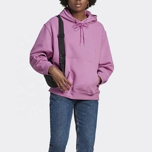 Sudadera con Capucha Extra Grande de Felpa Morada, Unisex, Informal, de Color Sólido, Corte Regular, para Otoño - Product Image 4