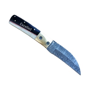 Outdoor New <b>Camping</b> Folding Knife Portable Multifunctional 356 Layers Damascus Pocket Knife With Bone and Resin Handle Knife - Product Image 1