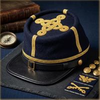 Gorra Kepi Estilo Americano Vintage, 100% Lana, Bordada, con Correa Ajustable para la Barbilla, para Hombre, Reproducción para Todas las Temporadas, Union Colonels M.AFZAL
