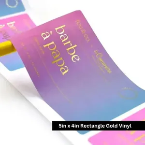 Autocollants en vinyle or et argent personnalisés, imperméables, finition miroir métallique, étiquettes logo découpées, étiquettes de luxe pour cosmétiques et parfums - Product Image 2