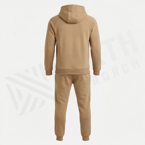 Survêtement à capuche pour homme, couleur unie, sweat-shirt et pantalon de jogging en coton, tenue décontractée d'automne, coupe régulière, longueur intégrale, avec poches latérales - Product Image 2