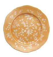 Assiette de présentation florale de luxe écologique de 12 pouces, en plastique émaillé jaune, multifonction, pour fruits, biscuits et salades