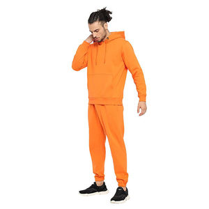 <b>Men's</b> Winter Streetwear Tracksuit Set 100% Cotton Anti-Pilling Hooded <b>Pullover</b> Fleece Lining Regular Fit Full-Length Sportswear - Product Image 3