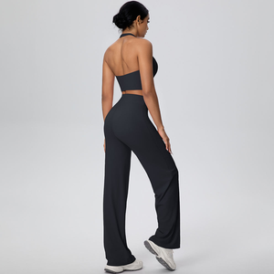 Conjunto de Yoga de 2 Piezas, Sin Tirantes, Cintura Alta, Largo Completo, Ropa Deportiva Sin Costuras, Transpirable, Estampado, Secado Rápido - Product Image 6