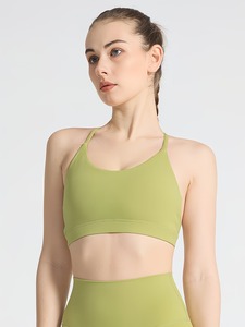 Soutien-gorge de sport pour femme, coupe courte, dos en Y, pour yoga et course, avec coussinets amovibles, sans armatures, en tissu interlock lisse, personnalisable - Product Image 5