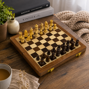 Handmade Indian Rosewood Magnetic Chess <b>Set</b> | Folding Wooden Travel Chess Board | Luxury Strategy Game Gift For Adults Kids - Product Image 5