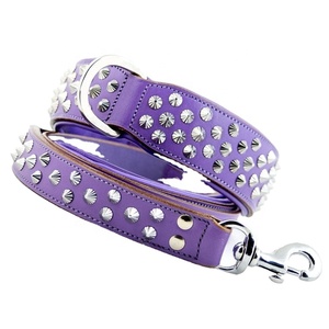 Collar de perro de cuero suave hecho a mano, nuevos tachuelas de punta, proveedor indio exclusivo, mayorista, todos los tamaños disponibles, remache de patrón sólido - Product Image 5