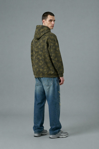 Sweat-shirt à capuche camouflage pour homme OEM ODM, style streetwear, avec poche kangourou, tricot d'automne, logo personnalisé - Product Image 4